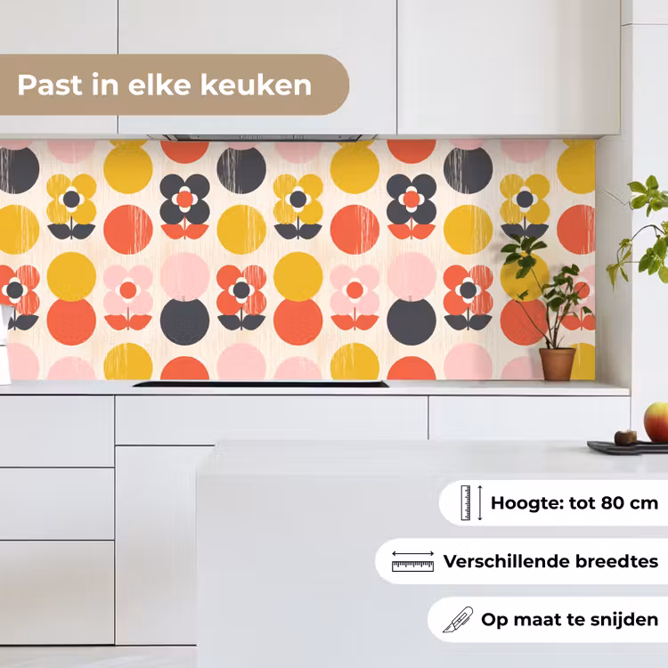 Retro - Design - Bloemen - Pastel keuken achterwand 2 middel 871 -sfeer4_NL