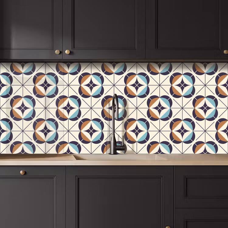 Retro - Design - Geometrie keuken achterwand 2 middel 871 -sfeer1