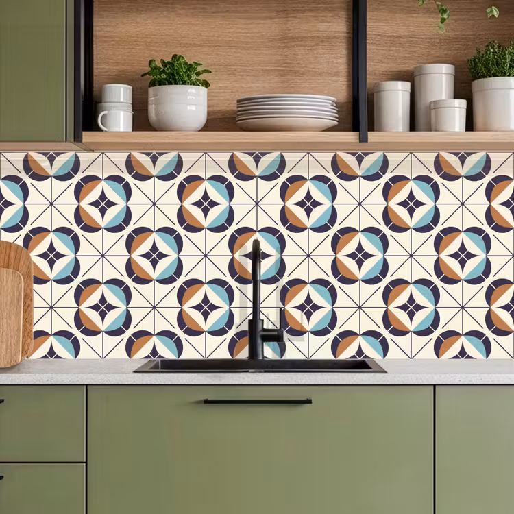 Retro - Design - Geometrie keuken achterwand 2 middel 871 -sfeer3