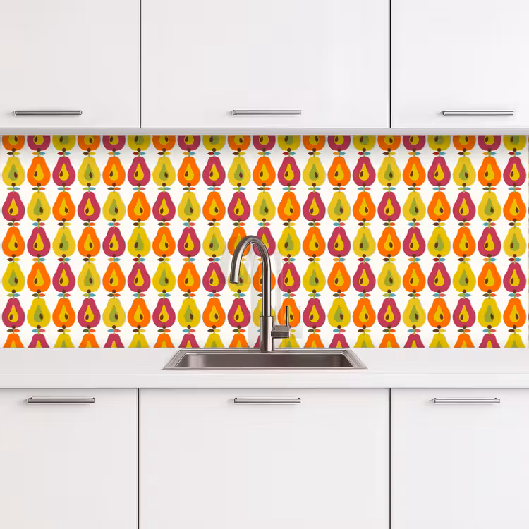 Retro - Design - Peer - Fruit keuken achterwand 2 middel 871 -3d