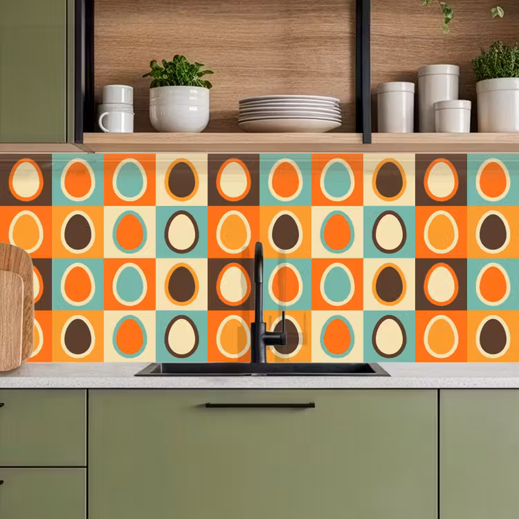 Retro - Patronen - Ei keuken achterwand 2 middel 871 -sfeer3