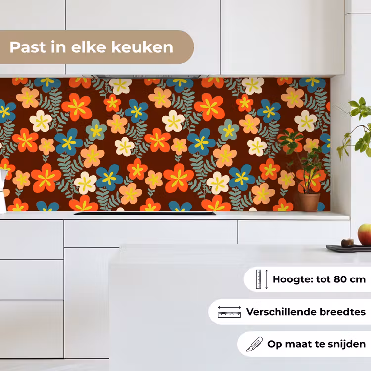 Retro - Patronen - Bloemen - Jaren 70 keuken achterwand 2 middel 871 -sfeer4_NL