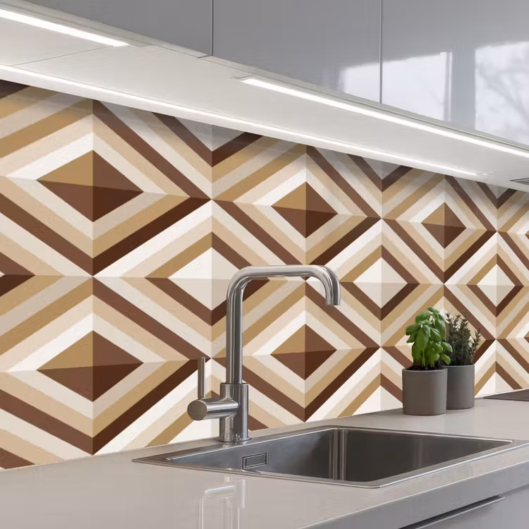 Retro - Ster - Design keuken achterwand 2 middel 871 -3d_schuin