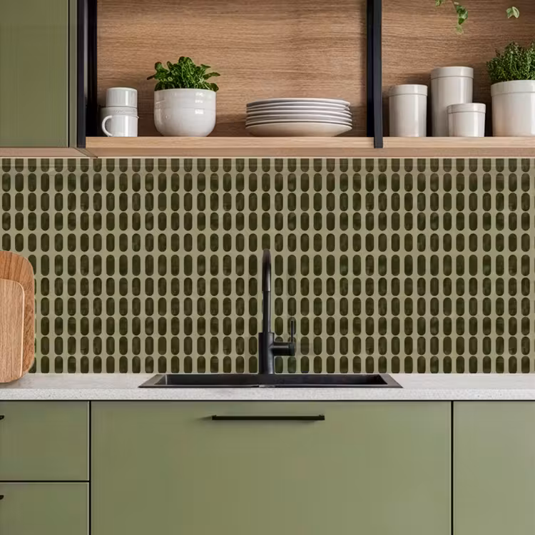Ritmisch - Effect - Groen keuken achterwand 2 middel 871 -sfeer3