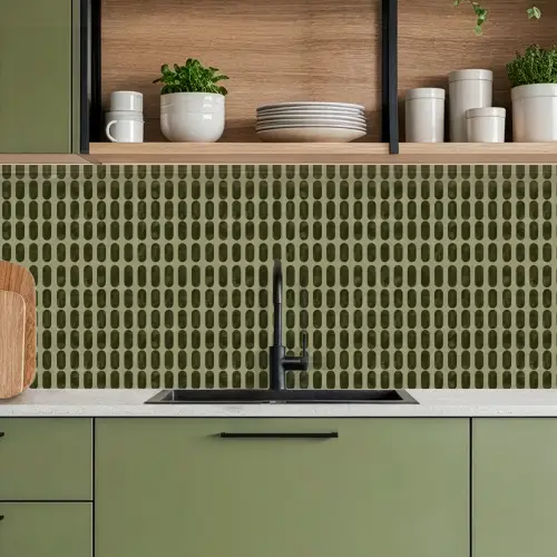 Ritmisch - Effect - Groen keuken achterwand 2 middel 871 -sfeer3