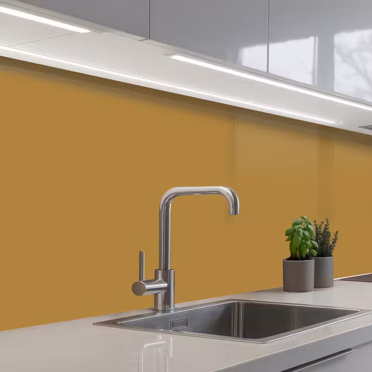 Rhythmic - Ochre - Geel keuken achterwand 2 middel 871 -3d_schuin