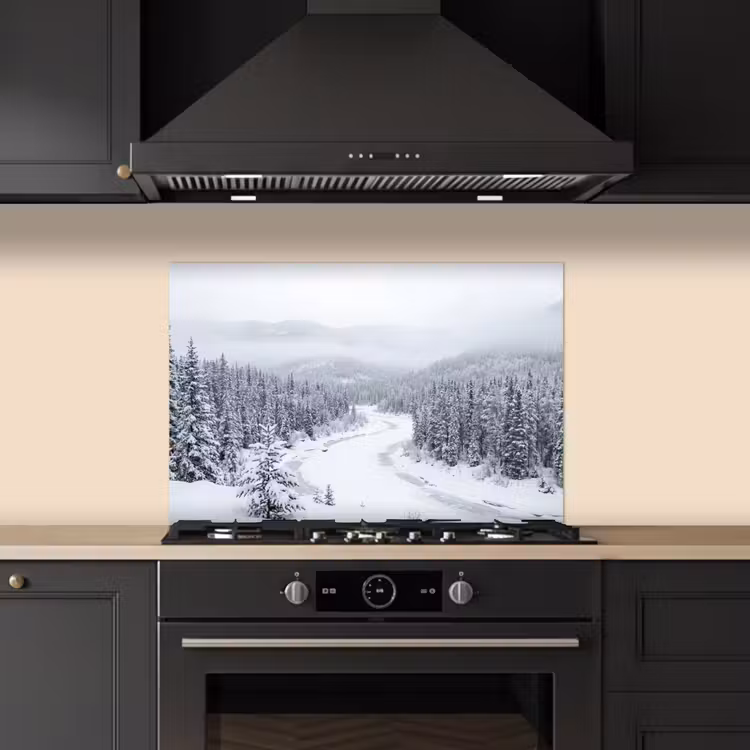 Rivier - Bevroren - Landschap - Winter keuken achterwand 2 middel -3d_schuin