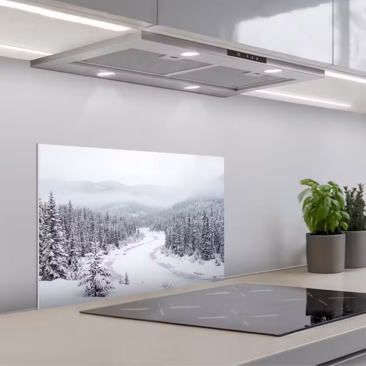 Rivier - Bevroren - Landschap - Winter keuken achterwand 2 middel -3d