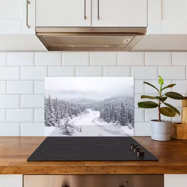 Rivier - Bevroren - Landschap - Winter keuken achterwand 2 middel -sfeer1