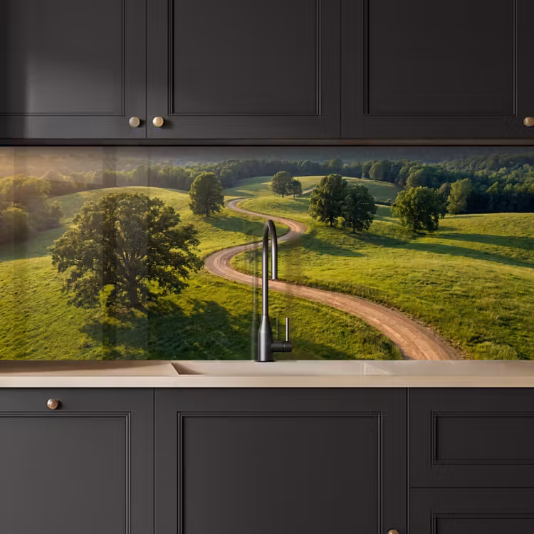 Weg - Weide - Natuur - Groen keuken achterwand 2 middel -sfeer1