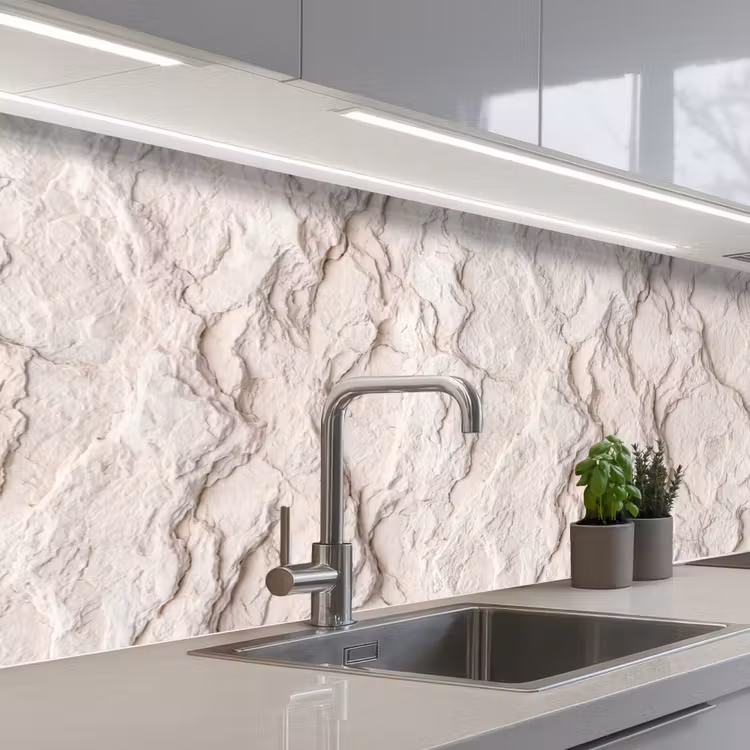 Rots - Structuur - Natuur - Beige - Abstract keuken achterwand 2 middel -3d_schuin