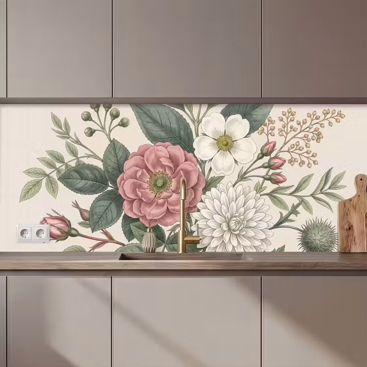Romantisch - Design - Kleurrijk keuken achterwand 2 middel zz_3dshopping