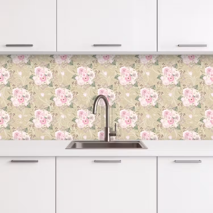 Roos - Patronen - Bloemen keuken achterwand 2 middel 871 -3d