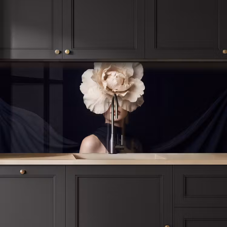 Roos - Tijdloos - Zwart keuken achterwand 2 middel -sfeer1