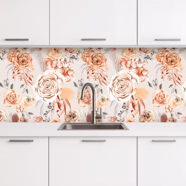 Rozen - Bloemen - Patroon keuken achterwand 2 middel 871 -3d