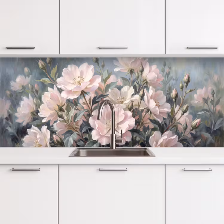 Rozen - Illustratie - Roze keuken achterwand 2 middel -3d