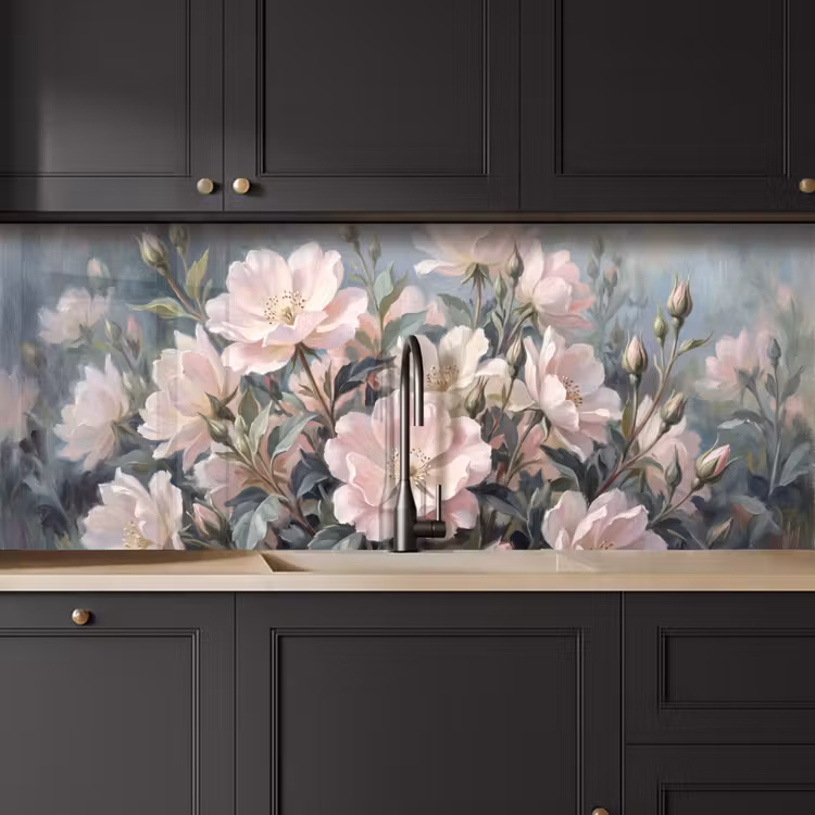Rozen - Illustratie - Roze keuken achterwand 2 middel -sfeer1