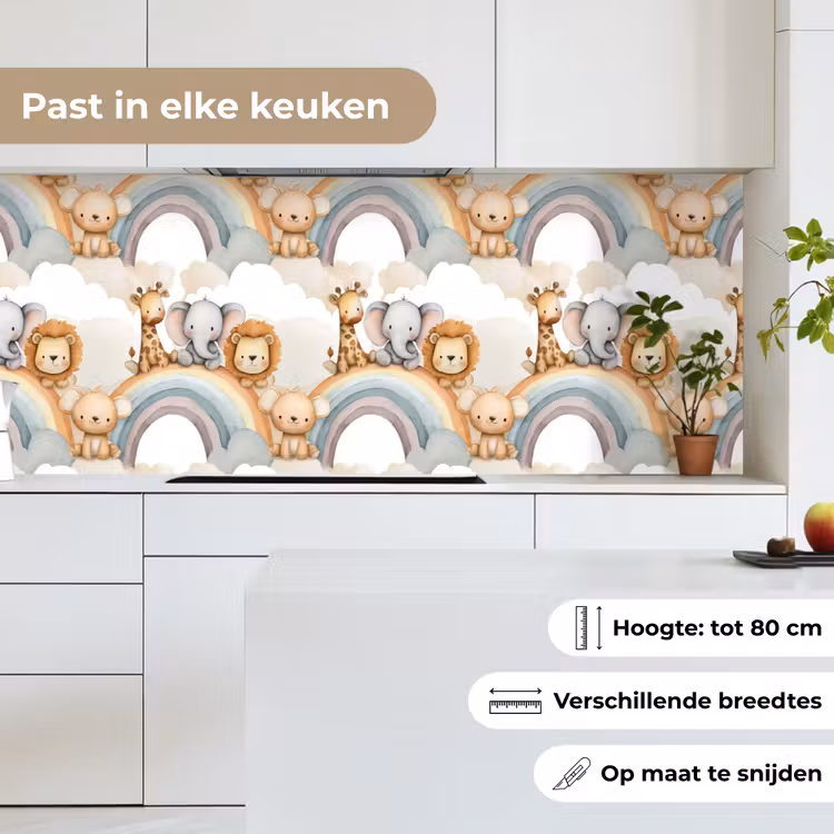 Safari - Regenboog - Kleurrijk keuken achterwand 2 middel 871 -sfeer4_NL