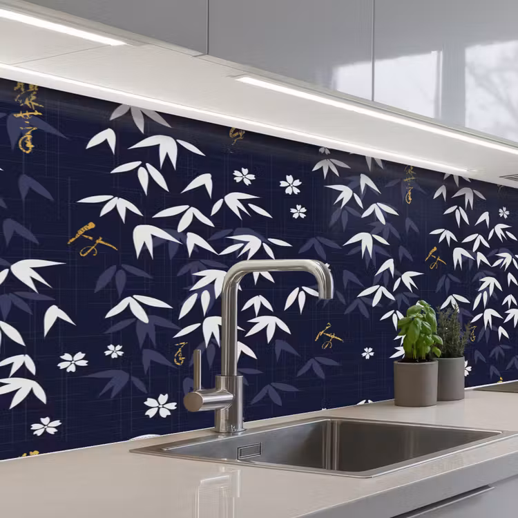 Sakura - Bloesem - Patroon - Japan keuken achterwand 2 middel 871 -3d_schuin