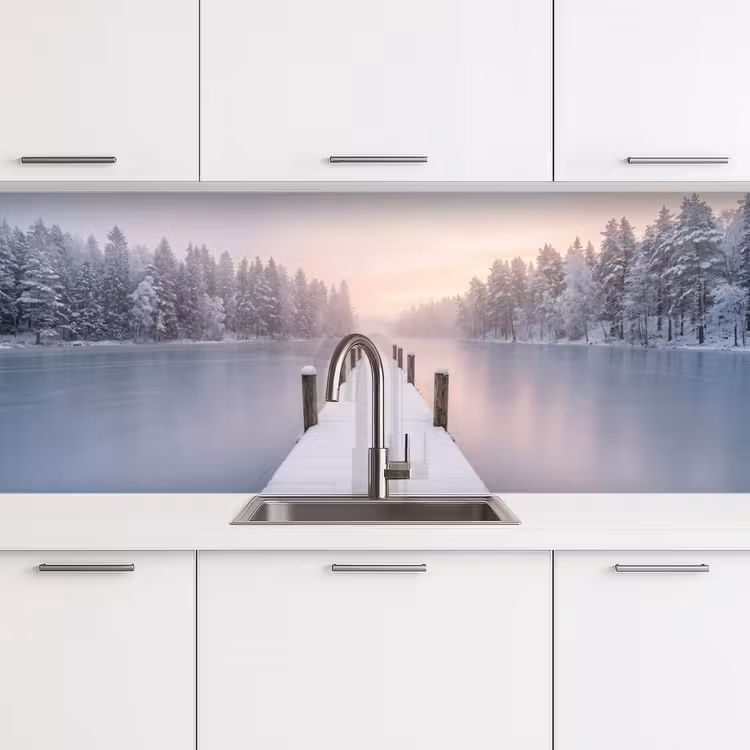 Steiger - Meer - Mist - Winter - Serene keuken achterwand 2 middel -3d