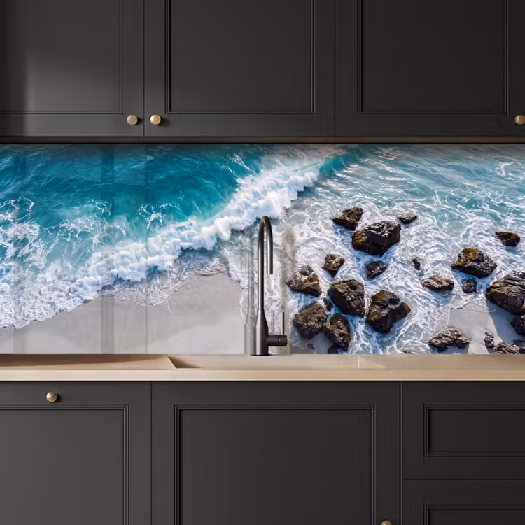 Zee - Golf - Strand - Natuur - Blauw keuken achterwand 2 middel -sfeer1