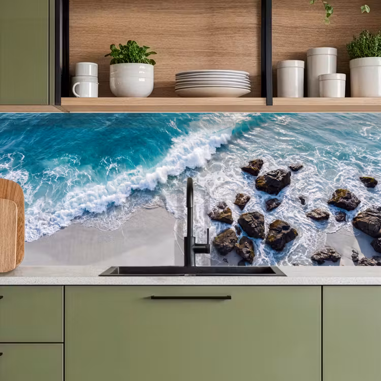 Zee - Golf - Strand - Natuur - Blauw keuken achterwand 2 middel -sfeer3