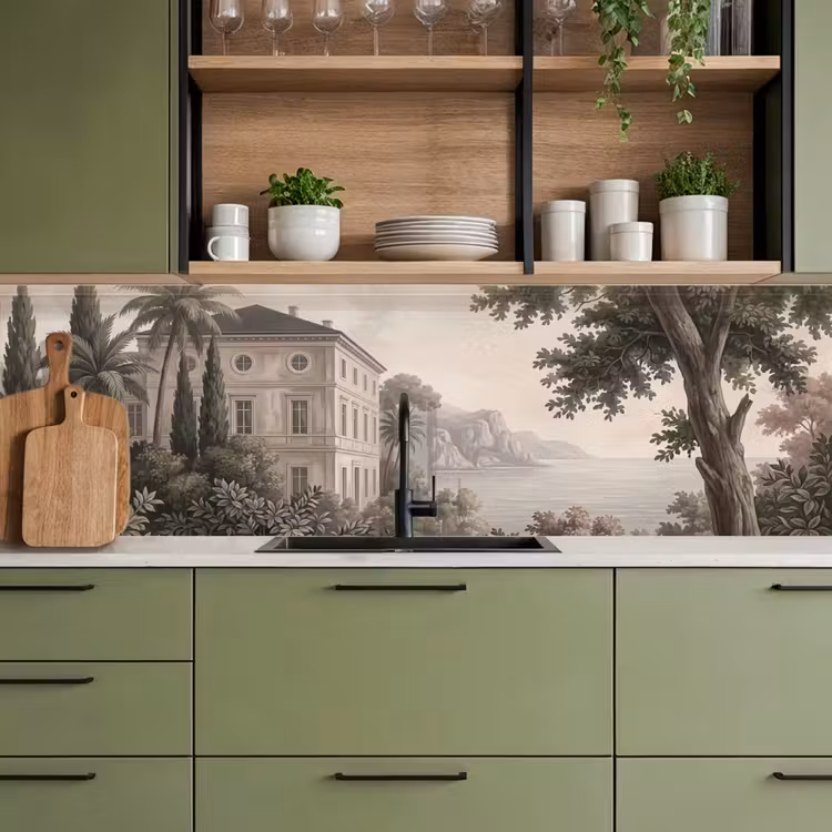 Zee - Villa - Beige keuken achterwand 2 middel -sfeer3