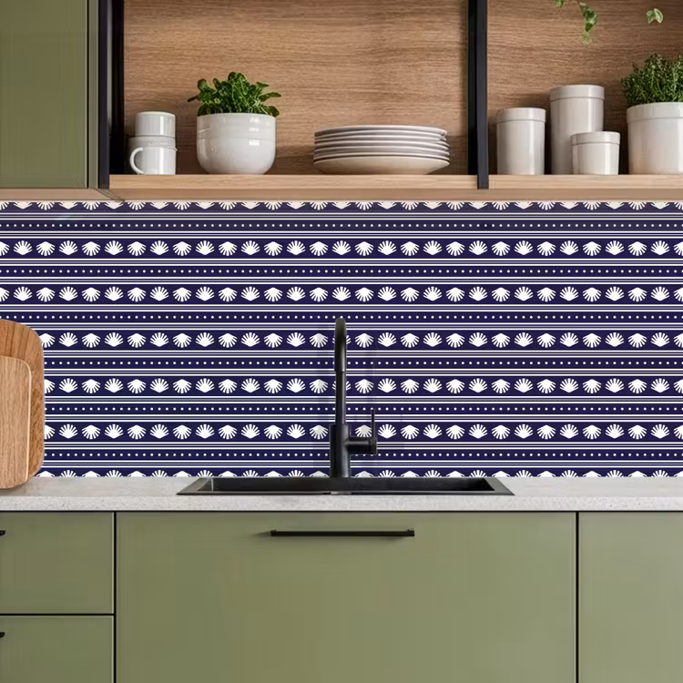 Schelp - Nautisch - Blauw - Wit keuken achterwand 2 middel 871 -sfeer3