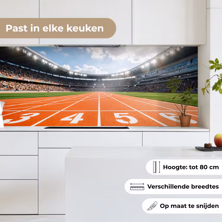 Sintelbaan - Stadion - Sport -Oranje keuken achterwand 2 middel -sfeer4_NL