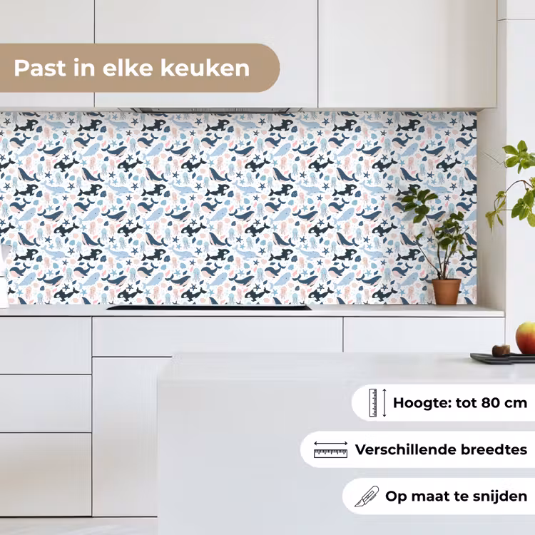 Klein - Oceaan - Walvissen - Octopus keuken achterwand 2 middel 871 -sfeer4_NL