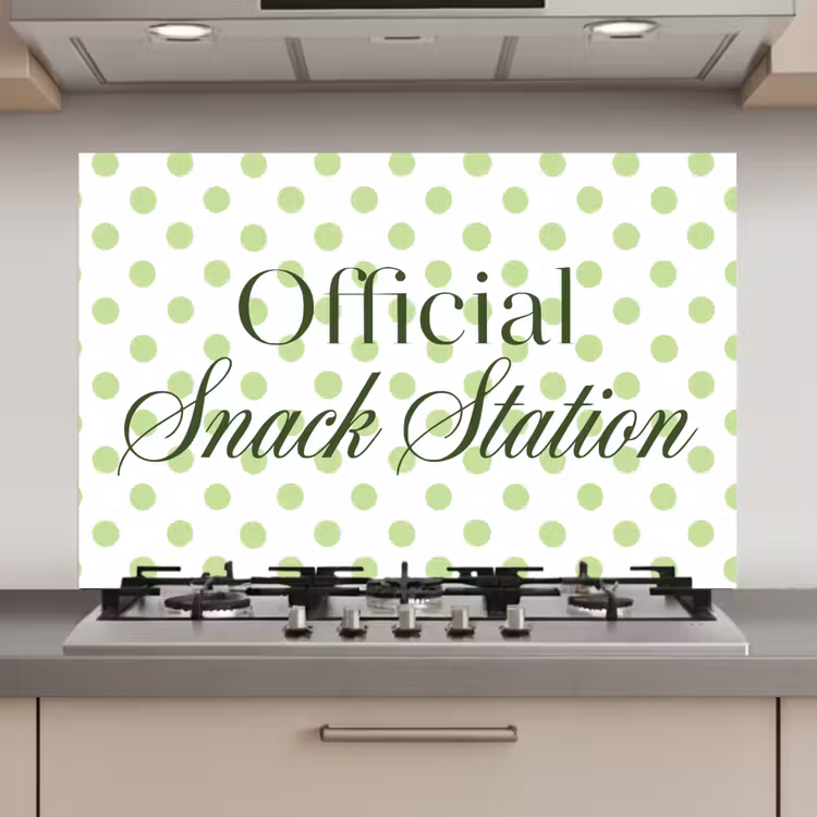 Snack Station - Groen - Stippen keuken achterwand spatscherm klein -3d_website