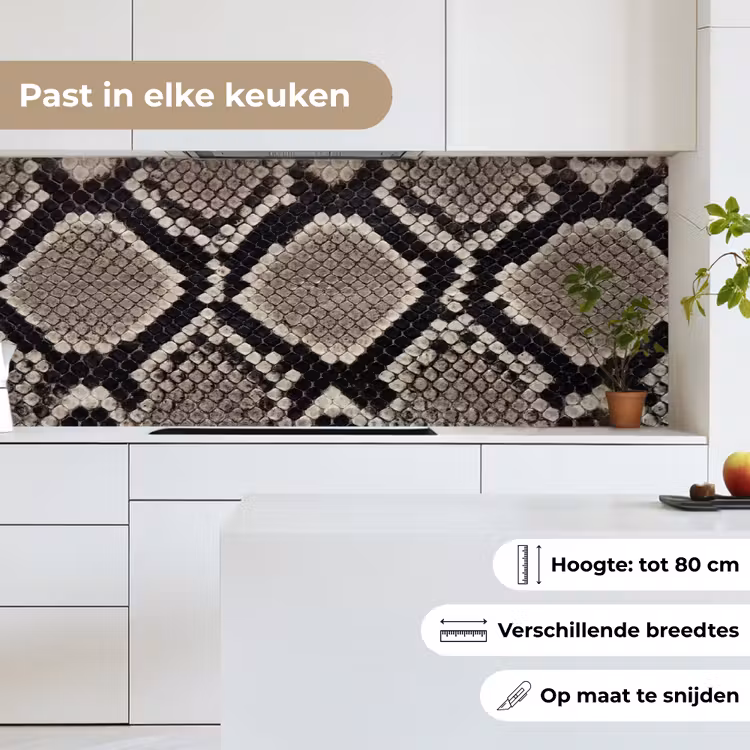 Slangenleer - Patroon - Beige keuken achterwand 2 middel -sfeer4_NL