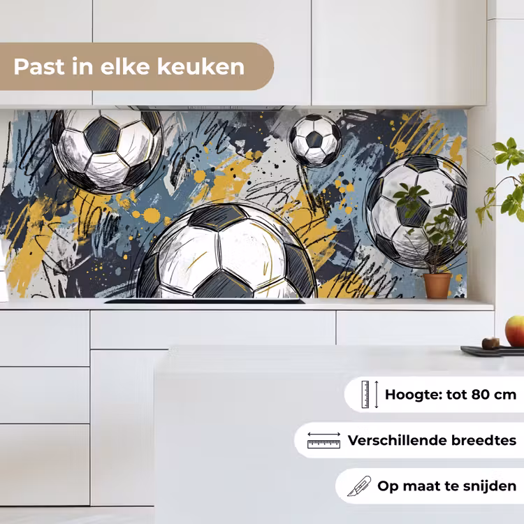 Voetbal - Abstract - Sport - Kleurrijk keuken achterwand 2 middel -sfeer4_NL