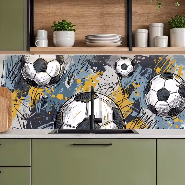 Voetbal - Abstract - Sport - Kleurrijk keuken achterwand 2 middel -sfeer3