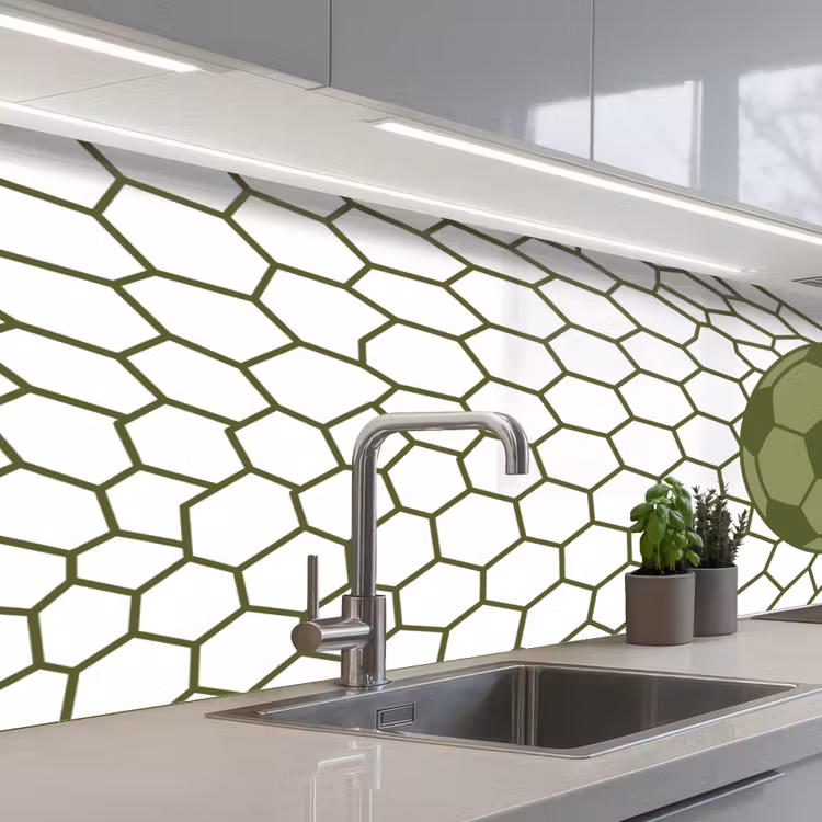 Voetbal - Goal - Sport - Groen keuken achterwand 2 middel -3d_schuin