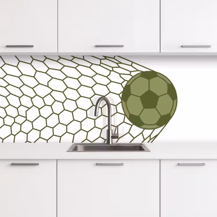 Voetbal - Goal - Sport - Groen keuken achterwand 2 middel -3d