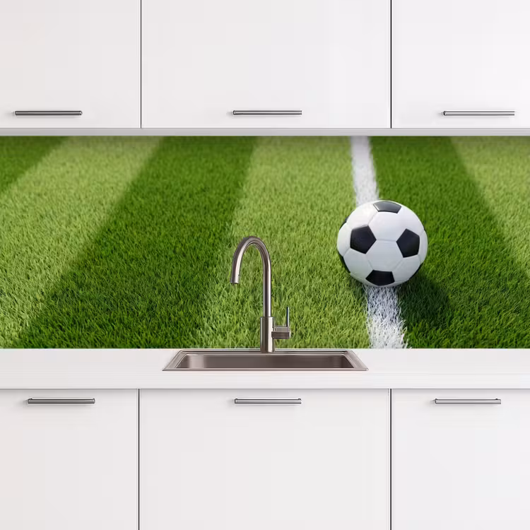 Voetbal - Grasveld - Sport - Groen keuken achterwand 2 middel -3d
