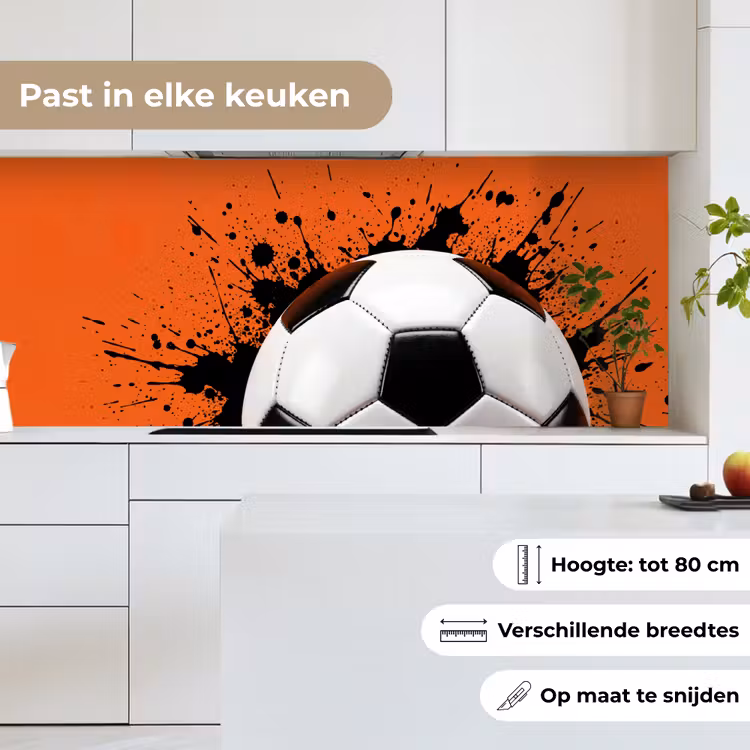 Voetbal - Verf - Sport - Oranje keuken achterwand 2 middel -sfeer4_NL