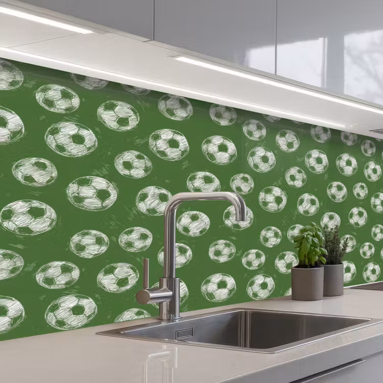Voetbal - Sport - Groen keuken achterwand 2 middel 871 -3d_schuin