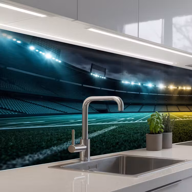 Voetbal - Stadion - Nacht - Modern keuken achterwand 2 middel -3d_schuin