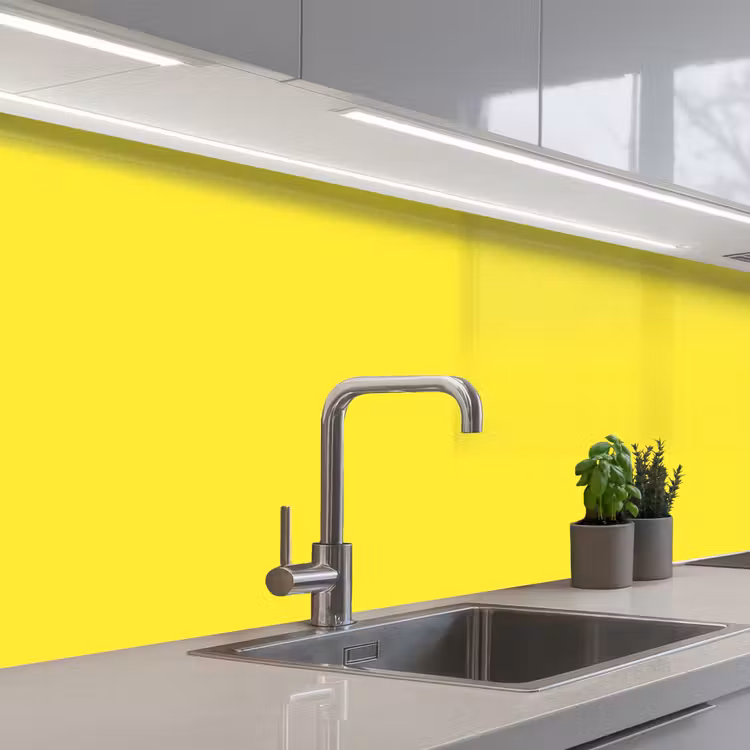 Soft - Custard - Geel keuken achterwand 2 middel 871 -3d_schuin