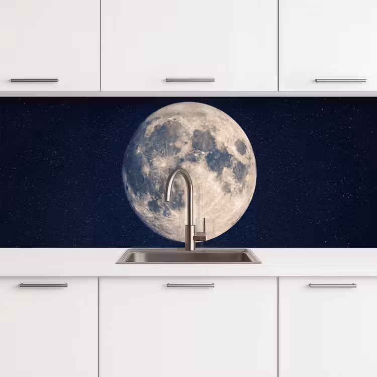 Ruimte - Maan - Kosmos keuken achterwand 2 middel -3d