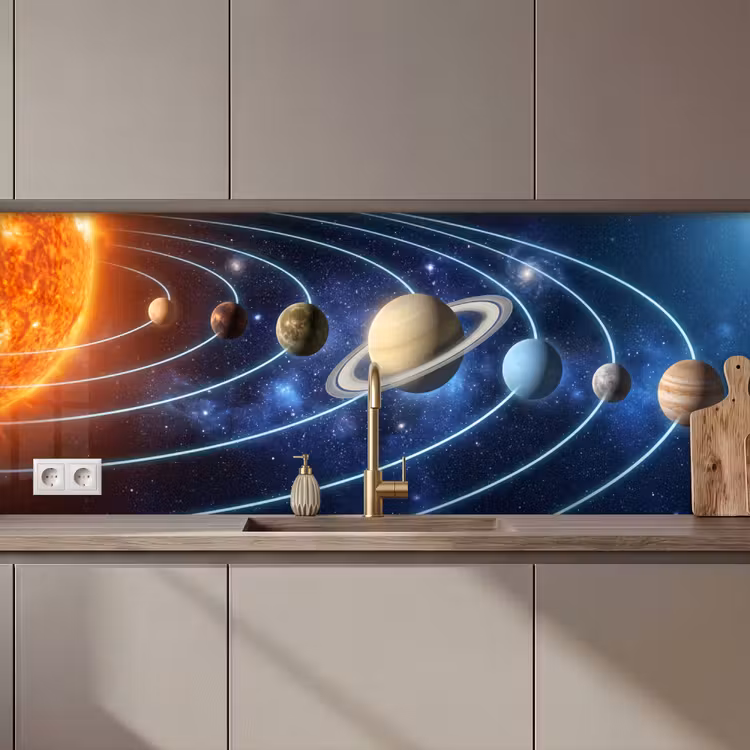 Ruimte - Zonnestelsel - Blauw keuken achterwand 2 middel zz_3dshopping