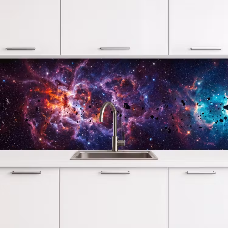 Space - Stars - Abstract - Colorful keuken achterwand 2 middel -3d