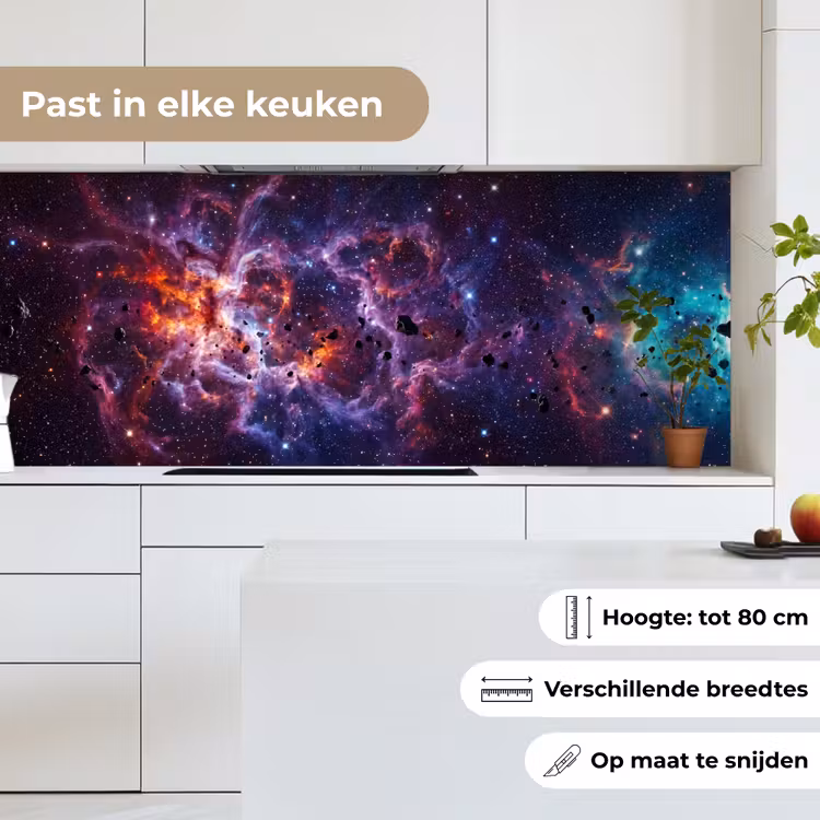 Space - Stars - Abstract - Colorful keuken achterwand 2 middel -sfeer4_NL