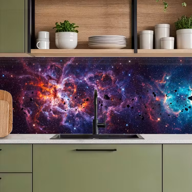 Space - Stars - Abstract - Colorful keuken achterwand 2 middel -sfeer3
