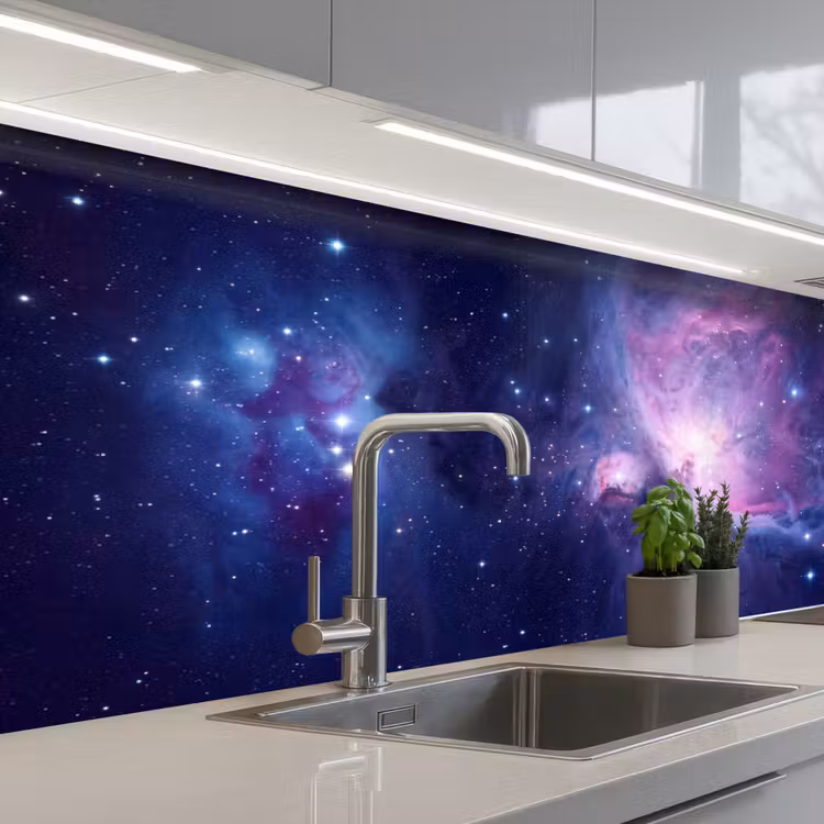 Ruimte - Sterren - Kleurrijk keuken achterwand 2 middel -3d_schuin