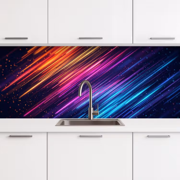 Snelheid - Kosmos - Kleurrijk keuken achterwand 2 middel -3d