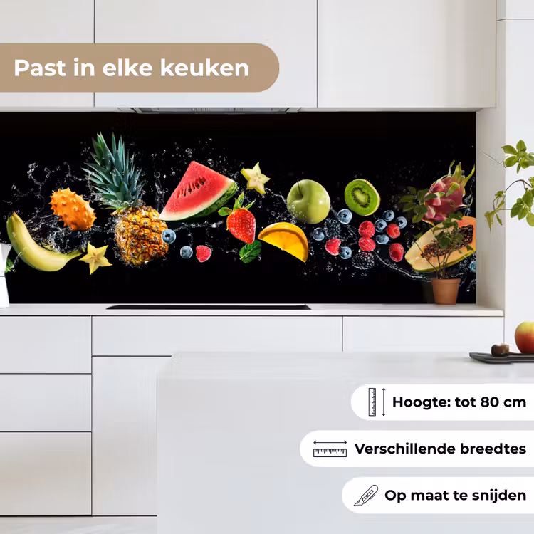 Splash - Fruit - Zwart keuken achterwand 2 middel -sfeer4_NL