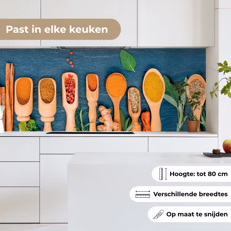 Lepels - Hout - Kruiden - Specerijen keuken achterwand 2 middel -sfeer4_NL